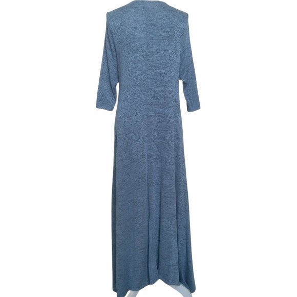12 Ami Blue High Low Casual Loose Maxi Dress L - Picture 2 of 4